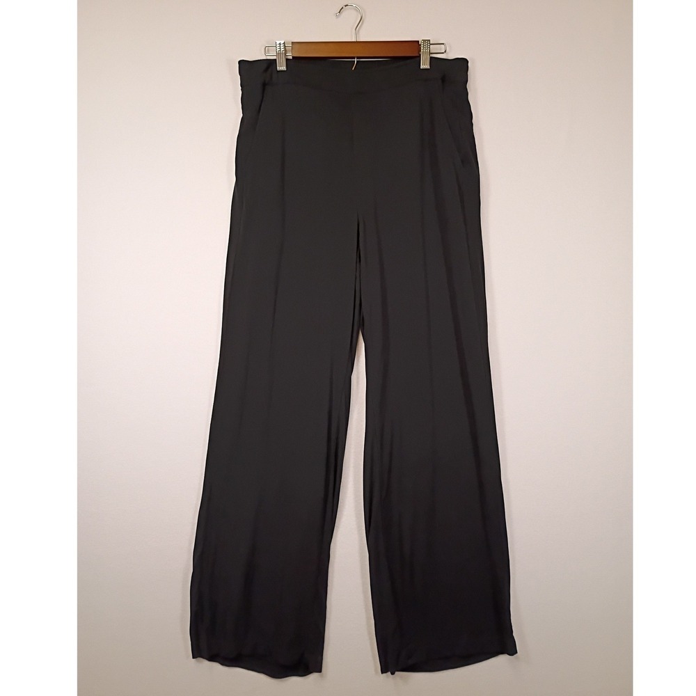 Minimalist Old Navy Womens L Tall Black Playa Wide Leg Comfort Waist Pants